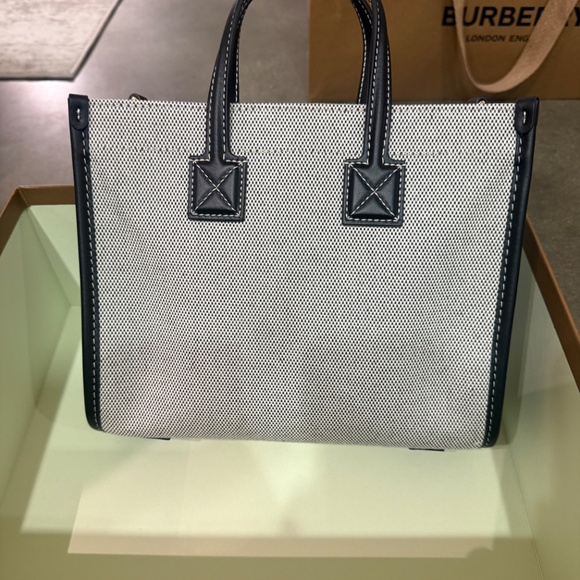 Burberry Mini Two-Tone Canvas Tote - Picture 3 of 13